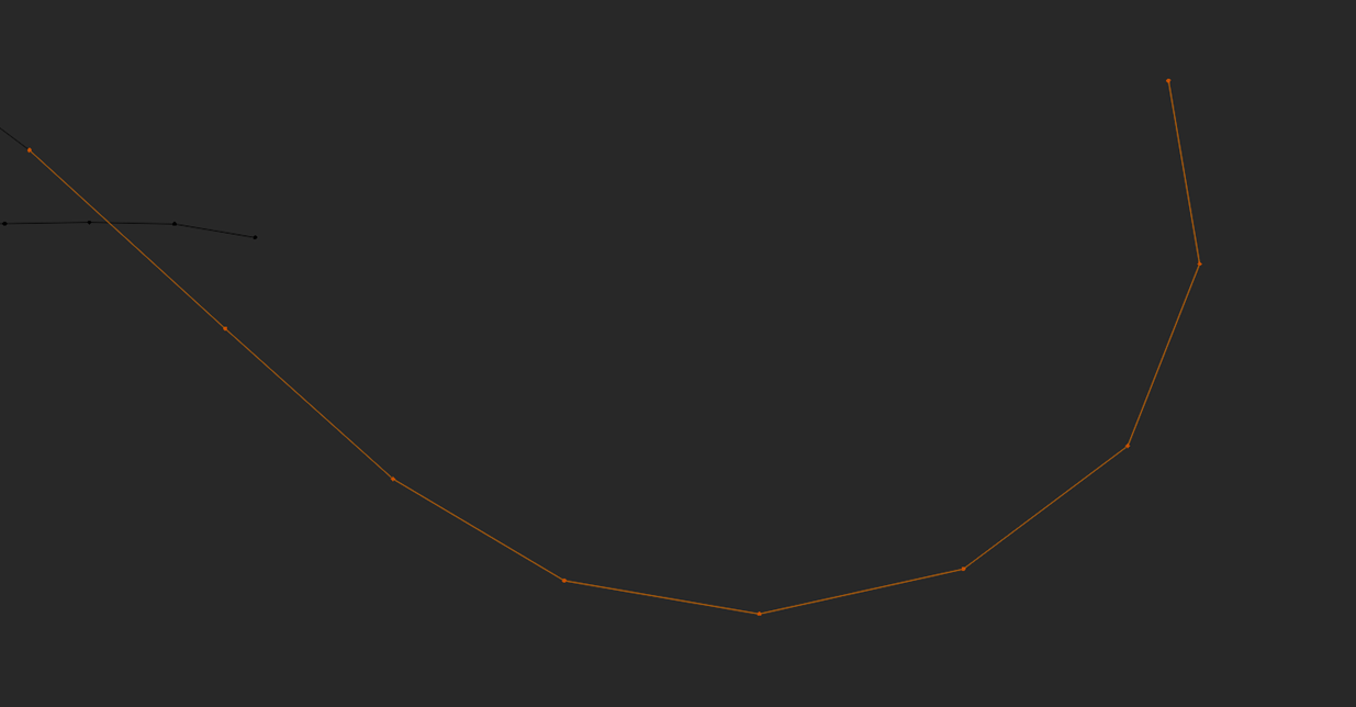Approximation of a hair strand using polylines